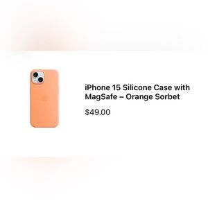 Apple iPhone 15 Silicone Case with MagSafe - Peach/Orange